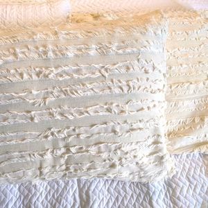 Urban Outfitters Cream Pillow Sham Cover- Set of 2